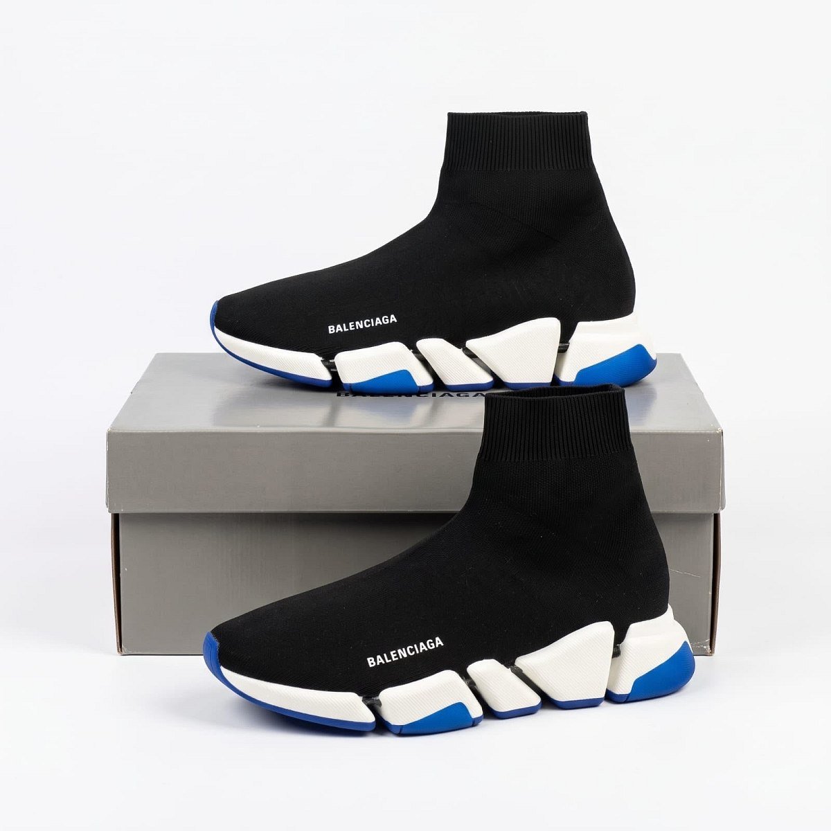 Balenciaga Speed Black/white/blue — 1