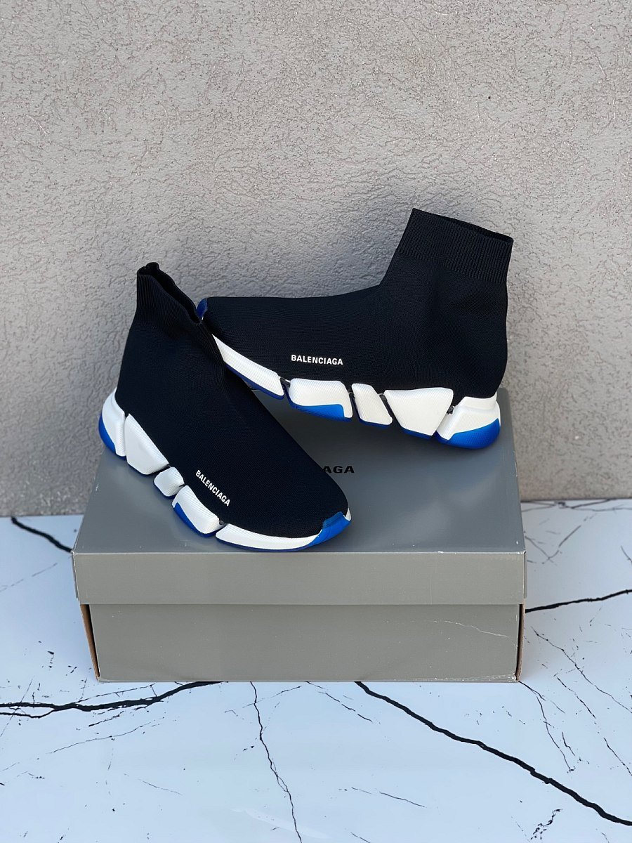 Balenciaga Speed Black/white/blue — 2