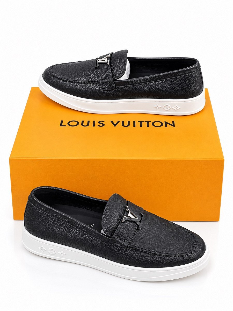 Louis Vuitton Black Leather Moccasin — 1