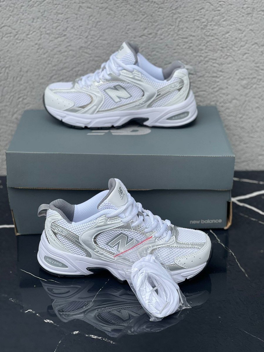 New Balance White Silver Metallic — 3