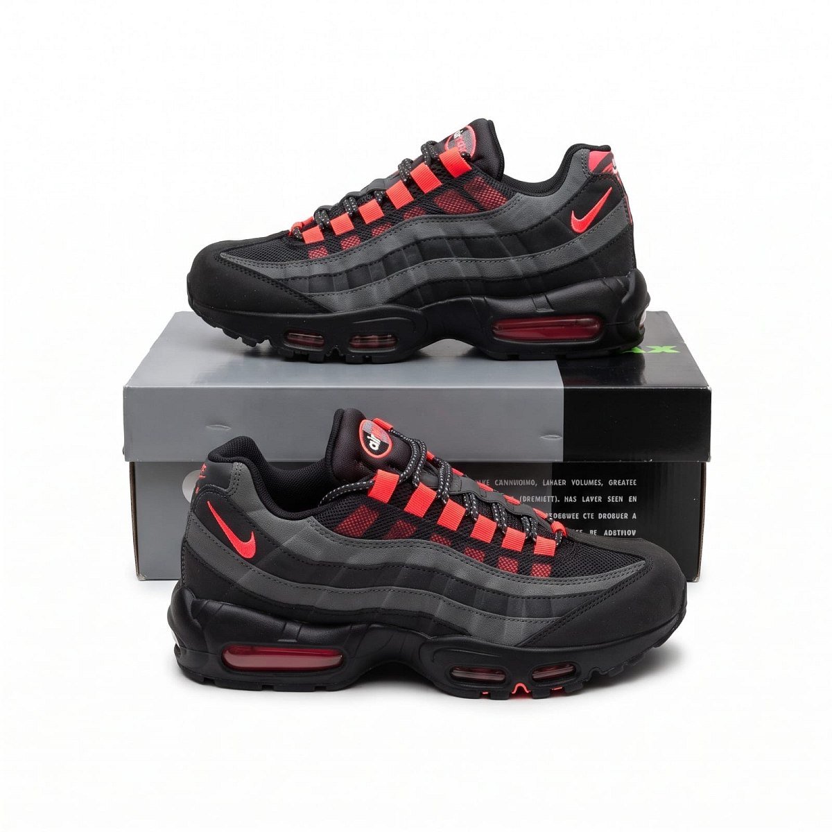 Nike Air Max 95 Black/Smoke  Grey/Gym Red — 1